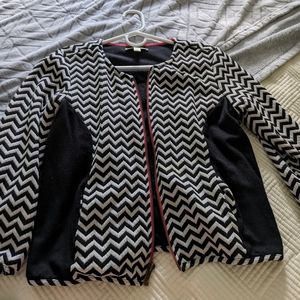 Chevron cropped sweater cardigan size S